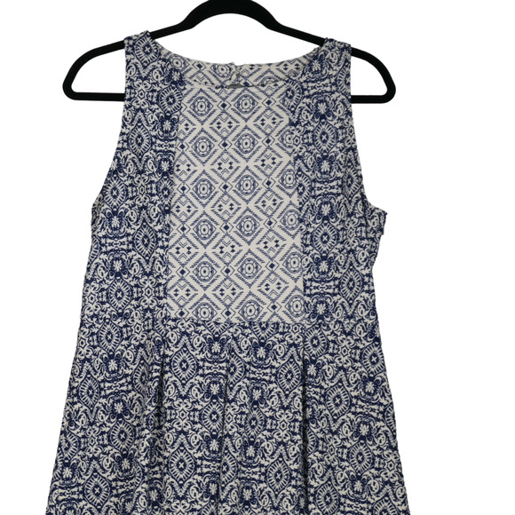 Xhilaration Knit Dress Womens Large Blue White Cut Out Back Stretch Blend - Picture 2 of 9